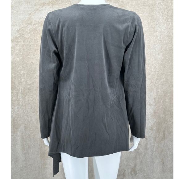 Soft Surroundings Jacket Womens XS Gray Draped Cardigan Stretch Work Minimalist - Picture 5 of 9